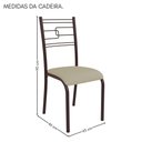 Ver imagem 4 de Conjunto Sala de Jantar Ella 90cm 4 Cad Marrom C- Creme