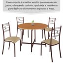 Ver imagem 3 de Conjunto Sala de Jantar Ella 90cm 4 Cad Marrom C- Creme