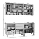 Ver imagem 3 de Cozinha Modulada 4 Peças com 2 Balcões e 2 Armários Aéreo Celeste Bege Cinamomo/Platina