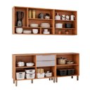 Ver imagem 5 de Cozinha Modulada 4 Peças com 2 Balcões e 2 Armários Aéreo Celeste Bege Cinamomo/Platina