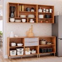 Ver imagem 4 de Cozinha Modulada 4 Peças com 2 Balcões e 2 Armários Aéreo Celeste Bege Cinamomo/Platina
