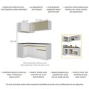 Ver imagem 4 de Cozinha Compacta de Canto com Rodapé Veneza Multimóveis MP2091 com Armário e Balcão Branca