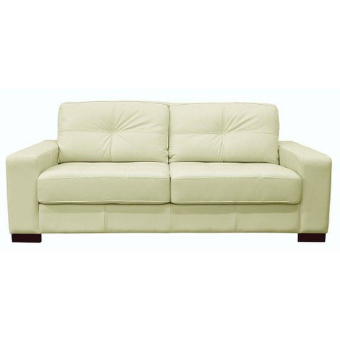 Sofá 2 Lugares Milão 1,50M Couro Off White - Gran Belo