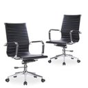 Ver imagem 1 de Kit 2 Cadeiras Giratórias para Escritório Resolute Office Preto - Lyam Decor