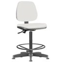 Ver imagem 1 de Cadeira Caixa Alta Giratória Job Couro Sintético Branco - Lyam Decor