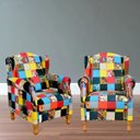 Ver imagem 3 de Kit 2 Poltronas Decorativas para Mel Patchwork - Lyam Decor