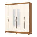 Ver imagem 4 de Guarda Roupa Roupeiro Casal Leonard B368 Briz 6 Portas 2 Gavetas Espelho Cinamomo Off White Henn