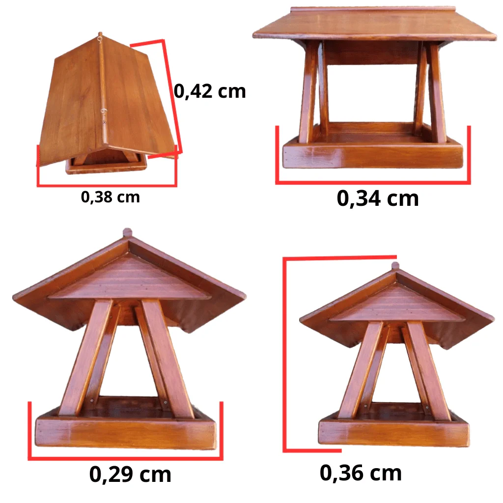 Ver imagem 6 de Comedouro P/ Aves Tratador de Pássaros em Madeira C/ Verniz