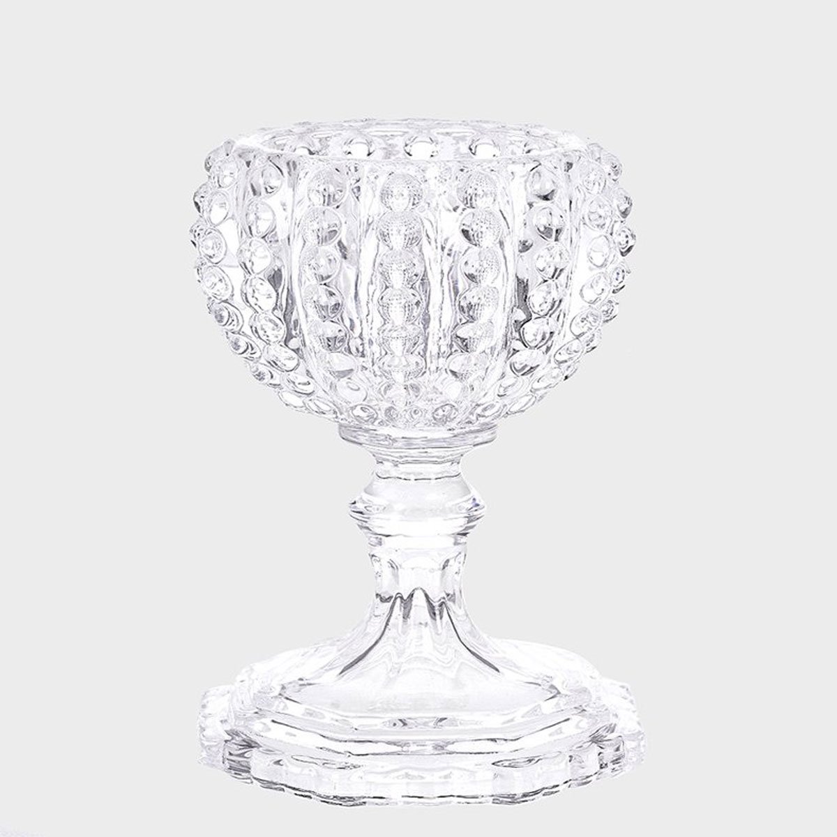 Castiçal vaso 14cm em vidro extra grosso Transparente - 1