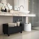 Ver imagem 2 de Balcão Gabinete Banheiro Com Rodízios 80Cm Multimóveis V2608 Preto Preto