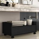 Ver imagem 7 de Balcão Gabinete Banheiro Com Rodízios 80Cm Multimóveis V2608 Preto Preto