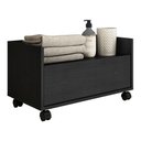 Ver imagem 1 de Balcão Gabinete Banheiro Com Rodízios 80Cm Multimóveis V2608 Preto Preto