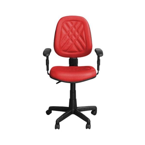 Cadeira de Escritório Ce-02Gpbt Giratória Couro Vermelho - Pethiflex - 1