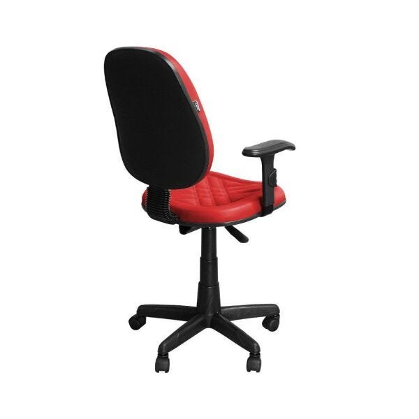 Cadeira de Escritório Ce-02Gpbt Giratória Couro Vermelho - Pethiflex - 3