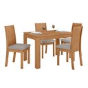 Ver imagem 2 de Conjunto Sala de Jantar Completa Mesa 4 Cadeiras Athenas Lopas Amêndoa e Cappuccino