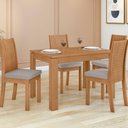 Ver imagem 1 de Conjunto Sala de Jantar Completa Mesa 4 Cadeiras Athenas Lopas Amêndoa e Cappuccino