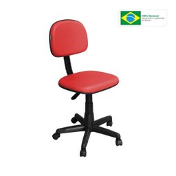 Cadeira de Escritório Cs-02 Secretária Giratória Couro Vermelho - Pethiflex - 2