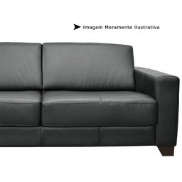 Sofá 2 Lugares Estocolmo 1,55M Couro Negro - Gran Belo - 3