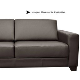 Sofá 2 Lugares Estocolmo 1,55M Couro Chocolate - Gran Belo - 3