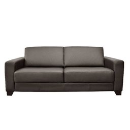 Sofá 2 Lugares Estocolmo 1,55M Couro Chocolate - Gran Belo - 1