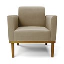 Ver imagem 4 de Kit 2 Poltronas Base de Madeira Fixa Castanho Marisa Suede Marrom Rato - D'Rossi