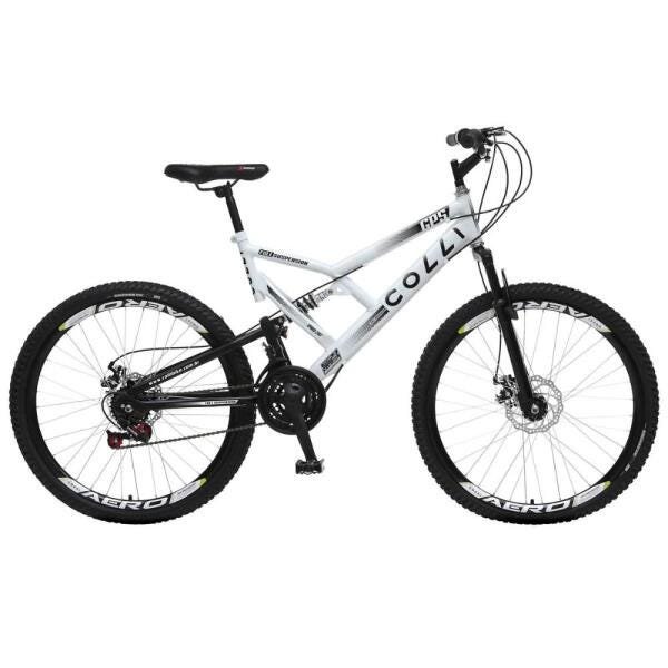 Menor preço em Bicicleta Aro 26 Full-s GPS Aero Freio a Disco Branco - Colli Bikes
