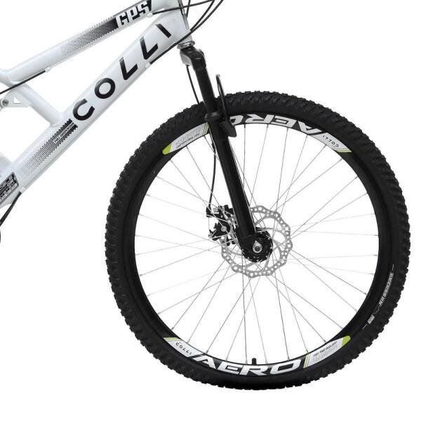 Bicicleta Aro 26 Full-s GPS Aero Freio a Disco Branco - Colli Bikes - 4