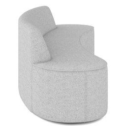 Sofá 3 Lugares Curvo Sala de Estar Living Cancún D02 Linho Cinza 180 cm D-315 - Lyam Decor - 5