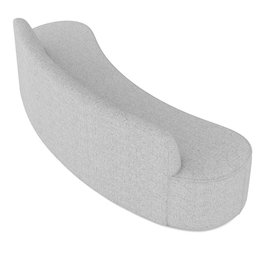 Sofá 3 Lugares Curvo Sala de Estar Living Cancún D02 Linho Cinza 180 cm D-315 - Lyam Decor - 7