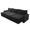 Ver imagem 1 de Sofá Retrátil 5 Lugares Luxo 308cm Veludo Preto - Gran Belo
