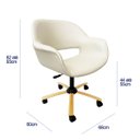Ver imagem 4 de Poltrona Escritório Eduarda Cor Off White Base Dourada com Regulagem de Altura Poltronas do Sul