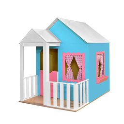 Casinha de Brinquedo com Cercado Azul/Rosa - Criança Feliz - 1