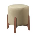 Ver imagem 2 de Kit Poltrona e Puff Decorativo Escritório Sala Recepção Maia Bouclé Bege