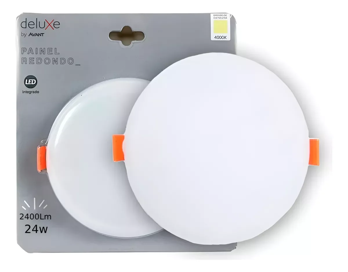 Luminária de Teto Painel Plafon Embutir Borda Infinita Redondo 24w Luz Neutra 4000k - 1