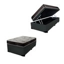 Ver imagem 1 de Cama Box Baú Solteiro Colchão Aylla Espuma D33 NK Camas + Box Sintético 55x88x188 Cor:Cinza