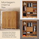 Ver imagem 6 de Guarda Roupa Roupeiro Casal Domus Max 4 Portas 3 Gavetas 8 Prateleiras 3 Cabideiros Cedro