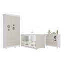Ver imagem 2 de Quarto de Bebê Completo com Berço Americano 3 em 1 Bombom Multimóveis Mp4622 Branco/off White