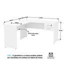 Ver imagem 4 de Mesa de Escritório em L 140x60cm com 2 Gavetas + Cadeira de Escritório Ergonômica Reclinável