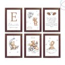 Ver imagem 1 de Kit 6 Quadros Decoração Quarto Infantil Ursinho Aquarela:tabaco
