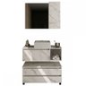 Armário de Banheiro com Cuba 1 Porta 2 Gavetas Mármore Branco Bn3617 - Tecno Mobili - 2