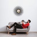 Ver imagem 3 de Espelho decorativo de parede redondo com moldura palitada celestial preto