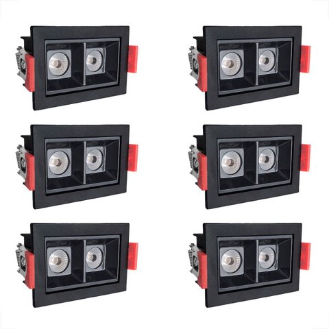 6 Mini Spot Led Downlight Duplo Embutido Micro 3000k Bet56