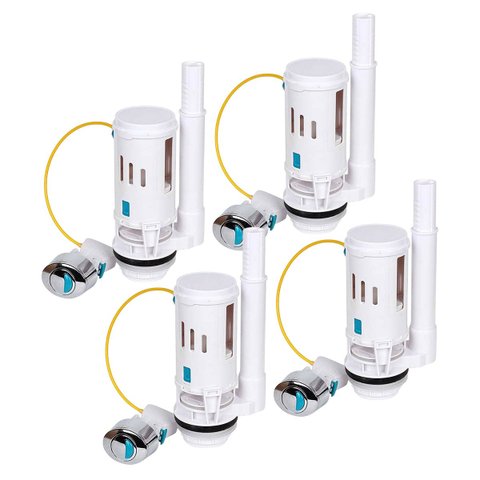 Reparo Caixa Acoplada Kit 4 Uni Valvula Drenagem Botao Descarga Vaso Sanitario Tanque Banheiro Lavab