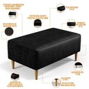 Ver imagem 6 de Kit 02 Puffs Cléo W01 Pés Palito 90 Cm Couríssimo Preto