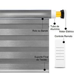 Persiana Rolo Blackout Automática com Bandô Comando de Voz Alexa Google - 3