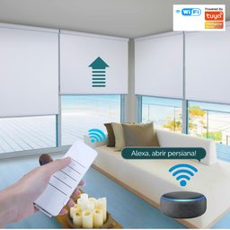 Persiana Rolo Blackout Automática com Bandô Comando de Voz Alexa Google - 1