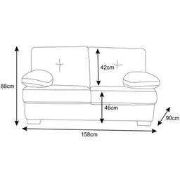 Sofá 2 e 3 Lugares Fresno Pés Madeira Couro Preto - Mempra - 4