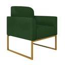 Ver imagem 6 de Kit Namoradeira e 1 Poltrona Decorativa Base Industrial Dourada Maressa S23 Suede Verde - Ibiza