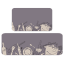 Ver imagem 1 de Jogo de Tapetes de Cozinha Talheres Roxo Capa de Almofada