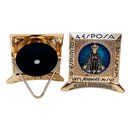 Ver imagem 4 de Kit com 2 Nichos Enfeites de Mesa Nossa Sra Aparecida Dourado com LED Colorido